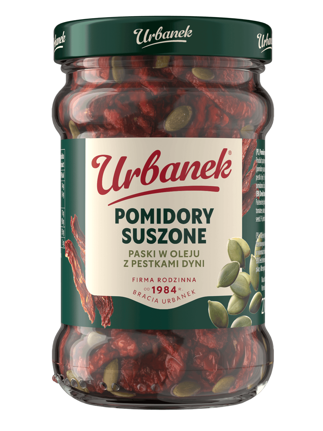 Pomidory suszone paski w oleju z pestkami dyni