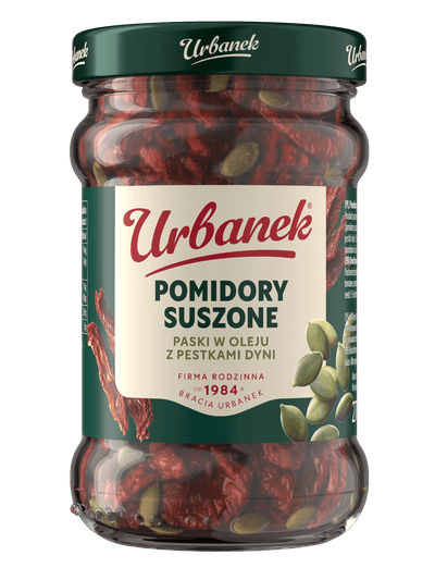 Pomidory suszone paski w oleju z pestkami dyni