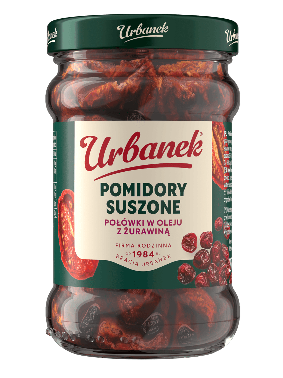 Pomidory suszone połówki w oleju z żurawiną