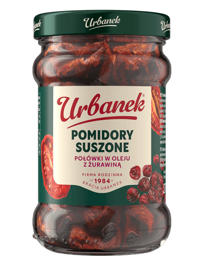 Pomidory suszone połówki w oleju z żurawiną