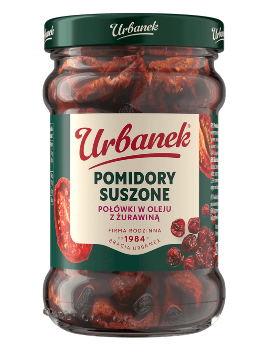Pomidory suszone połówki w oleju z żurawiną