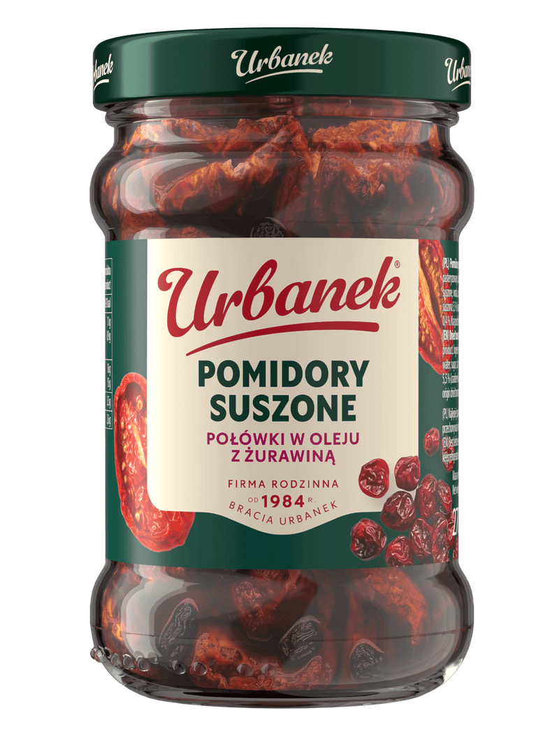 Pomidory suszone połówki w oleju z żurawiną