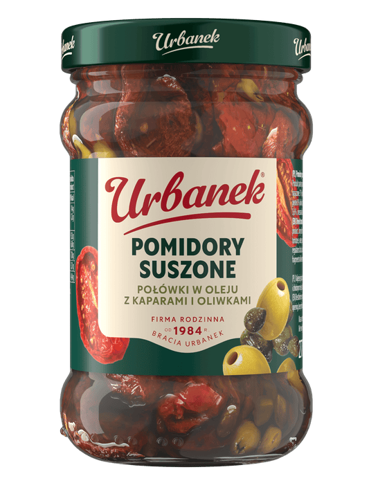 Pomidory suszone połówki w oleju z kaparami i oliwkami