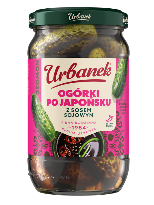 Słoik Urbanek Ogórki po japońsku z sosem sojowym 680 g