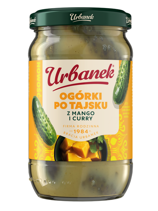Słoik Urbanek Ogórki po tajsku z mango i curry 680 g